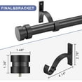 thumbnail image 2 of 16-150 inch Long Adjustable Matte Black Curtain Rods,1 inch Diameter Splicing Heavy Duty Rod Set with Aluminum Finals for Windows, Door, Drapery, 2 of 14