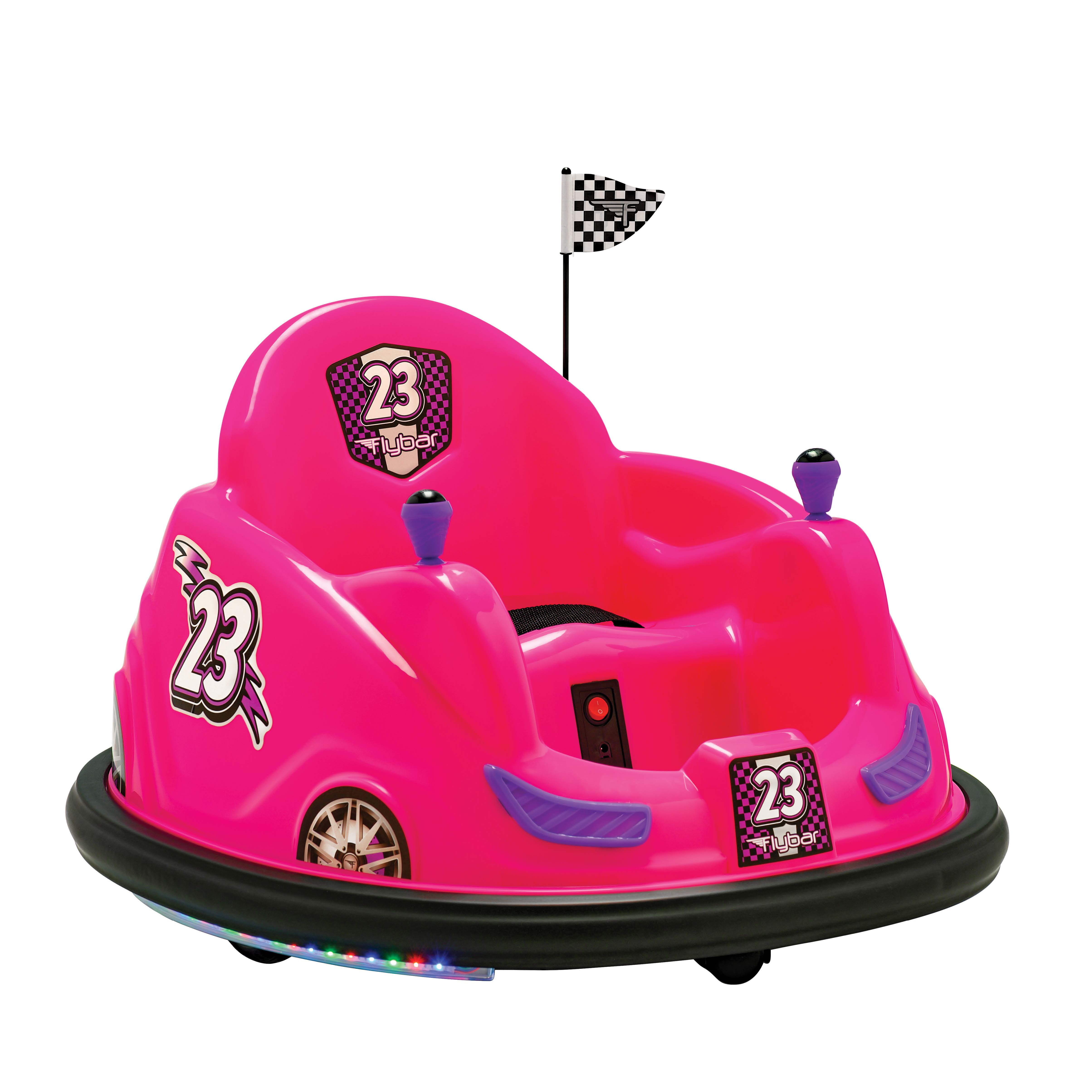 Flybar 6V Bumper Car, Battery Powered Ride On, Fun LED Lights Includes