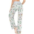 thumbnail image 5 of Women Pajama Pants Lounge Pants Long Stretch Comfy Sleepwear Cute Elephant Green Leaf, 5 of 7