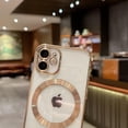 thumbnail image 3 of for iPhone 12 Mini Case Magnetic Clear with Camera Lens Protector Full Protection MagSafe Electroplated Luxury Silicone Shockproof Protective Case Cover 5.4 Inch - Gold, 3 of 6