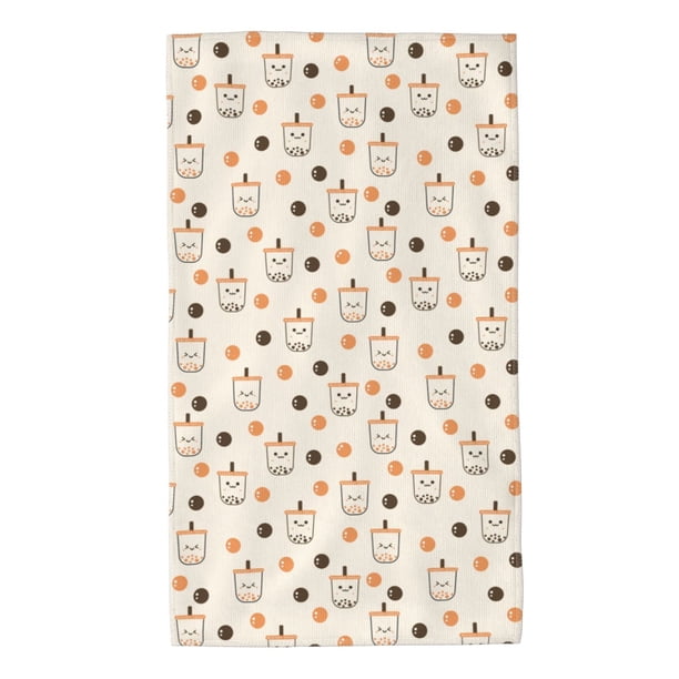 Balery Milk Tea Toalla de Microfibra Premium con Estampado – 27.5x16 pulgadas, Alta Absorción, Suave y Aterciopelada, Secado Rápido