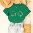 thumbnail image 4 of Besolor T-Shirt Femme Fête de la Saint-Patrick Vert Col Rond Manches Courtes Tee Tops Trèfle Graphique Cadeau Festival Tops, 4 of 6