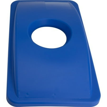 

Genuine Joe 23-gallon Recycling Bin Round Cutout Lid Round - 4 / Carton - Blue