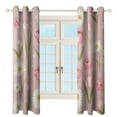 thumbnail image 3 of Floral Colorful Flower Curtains Watercolor Theme Window Curtains Grommet Blackout Drapes for Living Room Bedroom, 3 of 5