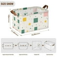 thumbnail image 7 of Yayeee Foldable Storage Basket for Shelves with Handles Waterproof Cloth Bins, Green Abstract Pattern, 7 of 7
