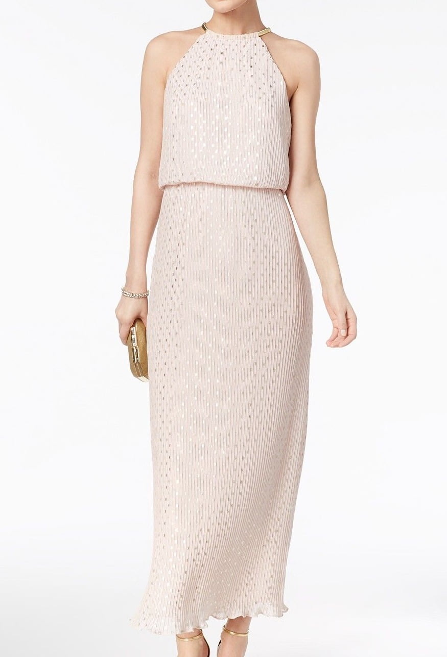 msk pleated maxi dress