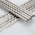 thumbnail image 4 of Dalazy 5 Pairs Anti-skip Stainless Steel Chopsticks Dinner Reusable Chopsticks Steel Chopsticks Metal Non-slip Chinese Chopsticks Home Kitchen Dinner Tool, 4 of 6
