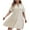 Beige, variant on Diufon Plus Size Dresses for Women Solid Color Pleated A-Line Dress V Neck Short Sleeve Dress