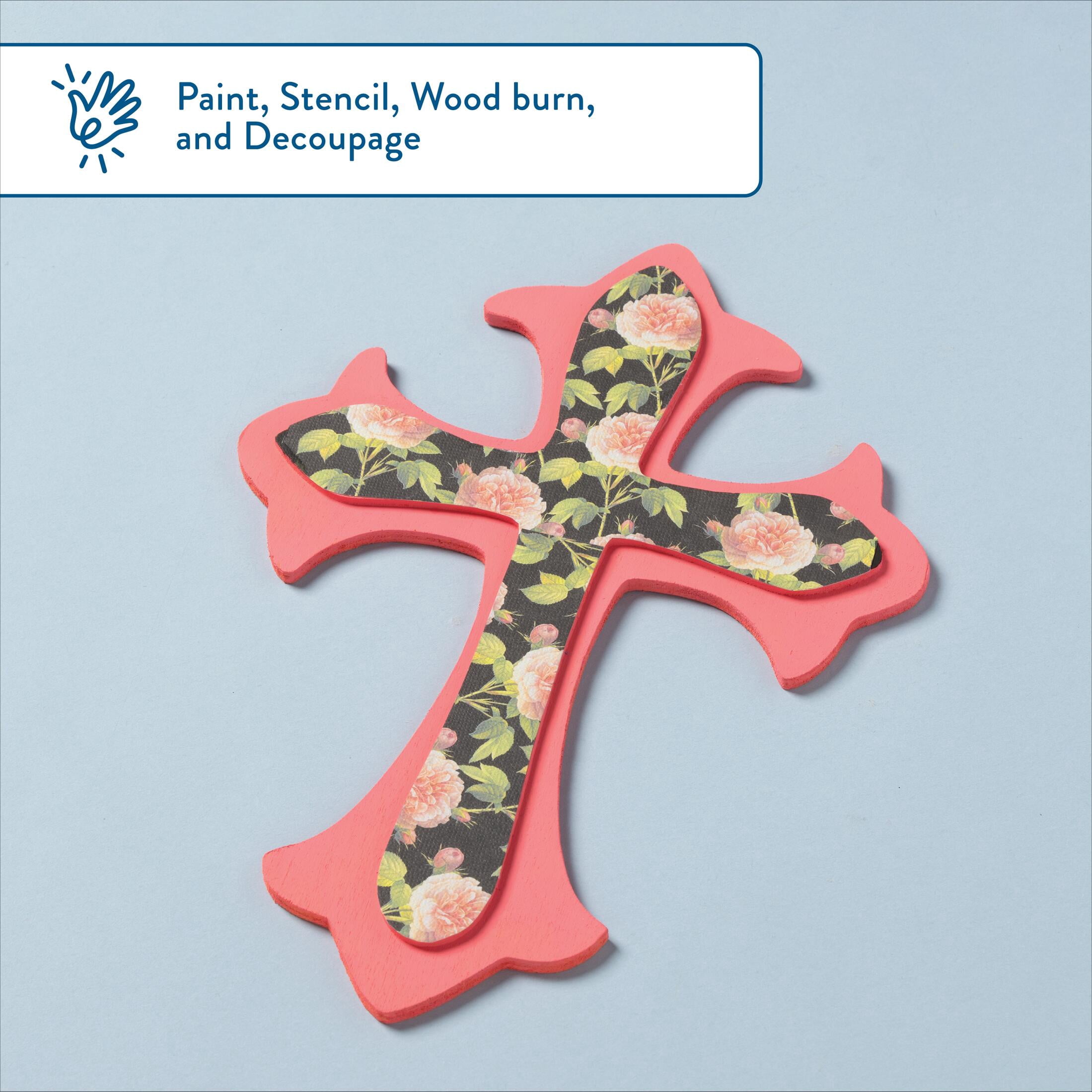 Hello Hobby 11" Wood Cross Plaque