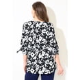 thumbnail image 3 of Catherines Women's Plus Size Georgette Button Down Tie Sleeve Cafe Blouse, 3 of 6