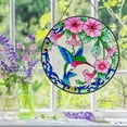 thumbnail image 2 of Stained Glass Window Hanging Hummingbird Window Suncatcher 6 Inch Glass Panel with Metal Chain and Hooks Sun Catchers Indoor Wall Art Home Decor Gift for Bird Lovers Women Mother's Day, 2 of 5