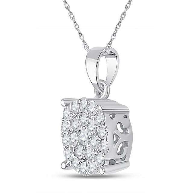 Pendentif Cercle de Rêve Rond en Or Blanc 10kt pour Femmes 1/2 Cttw