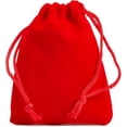 thumbnail image 4 of Velvet Jewelry Pouch Drawstring Bags for Gifts (2.7 x 3.5 in, Red, 50 Pack), 4 of 5