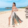 thumbnail image 6 of FORMRS Womens Long Sarong Beach Wrap Semi-Sheer Bikini Skirt Bathing Swimsuit Cover Up, Brown Christmas Trees, 6 of 7