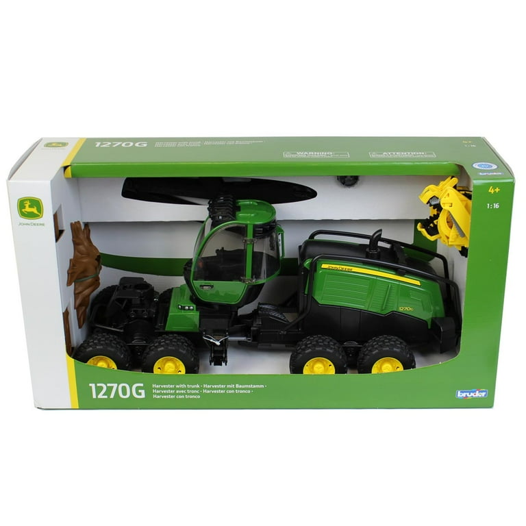 Bruder 1/16 John Deere 1270 G Harvester with Trunk, 8-Wheel