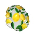 thumbnail image 2 of Kll Lemon1 Pattern Shower Cap & Bath Cap For Women,Reversible Oversized Waterproof Shower Caps For All Hair Lengths,Elastic Reusable Bathing Hair Cap, 2 of 9