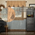 thumbnail image 4 of VHC Brands Maisie Primitive 18"x60" Valance Tan Rod Pocket Buttons Cotton Floral/Flower Hanging Loops Kitchen Window Curtains, 4 of 5
