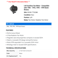 thumbnail image 2 of Left Auxiliary Fan Motor - Compatible with 1986 - 1993, 1995 - 1999 Buick Riviera 1987 1988 1989 1990 1991 1992 1996 1997 1998, 2 of 2