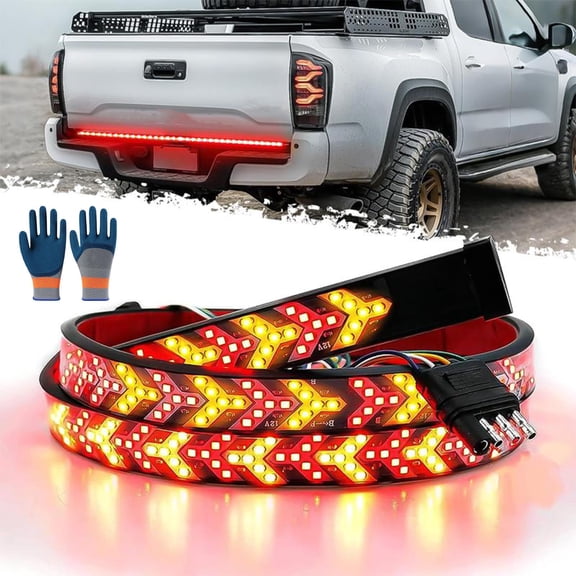 40-Inch LED Tailgate Light Bar for Trucks & Trailers - Flexible Waterproof Tailgate Light Strip with Dynamic Arrow Turn Signals, Brake & Reverse Lights, Universal Rear Lighting Upgrade