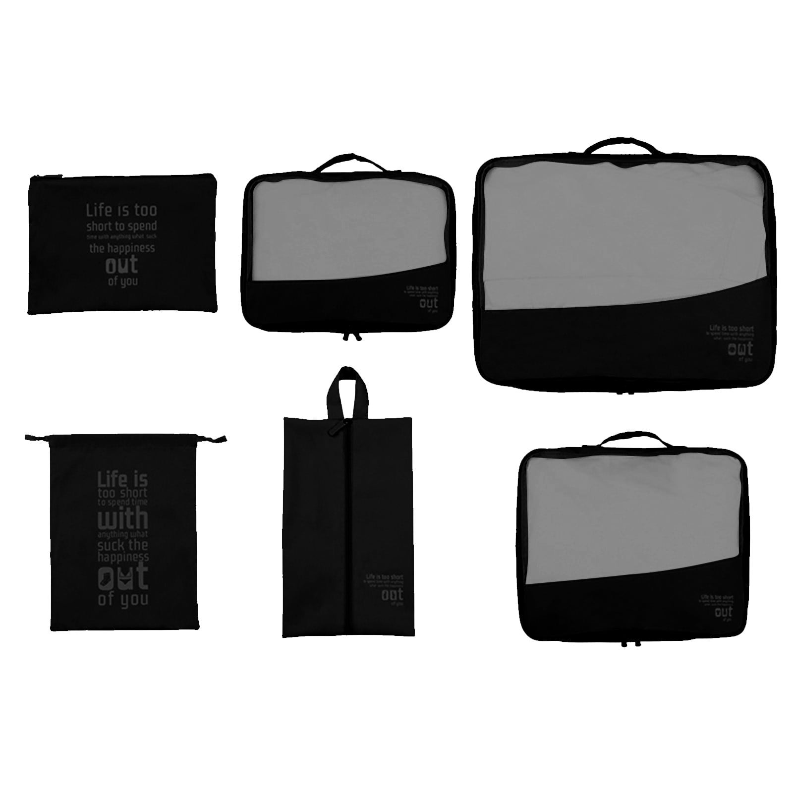 JMYHOAM Outdoor Tools and Gadgets Packing Cubes for Travel, 6 Luggage Organizers with Shoe Bag, Electronics Bag, Cosmetics Bag, Compression Cells, Accessories Bags with Lightweight Fabric
