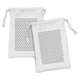 thumbnail image 1 of Ethnic Fabric Pouch Set of 2, Monochrome Style Repeating Direction Pointers Pattern Illustration, Small Drawstring Bag for Toiletries Masks and Favors, 9" x 6", Charcoal Grey and White, by Ambesonne, 1 of 2