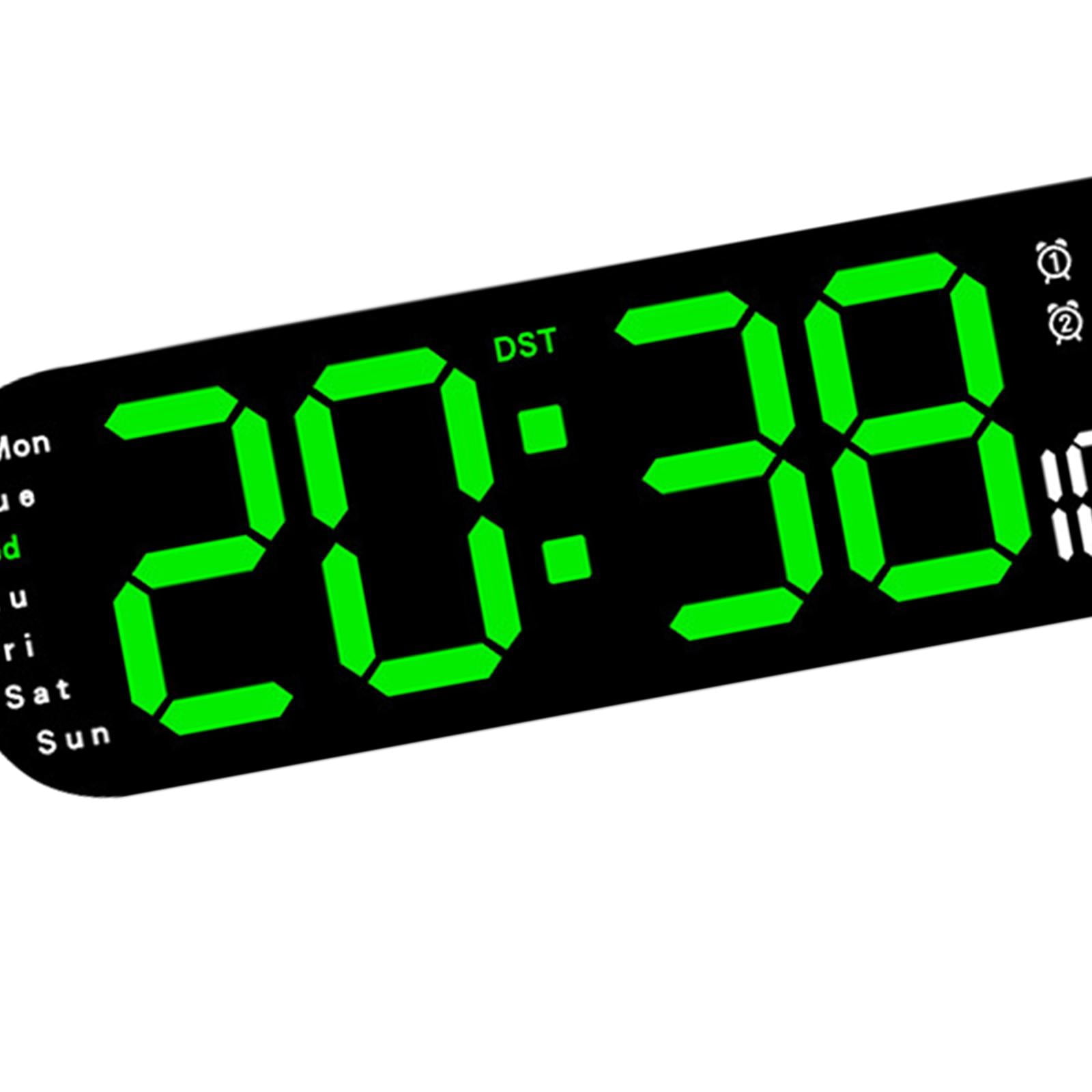 TISHITA Digital Alarm Clock Calendar Clock Desk Clock Tabletop Wall Mount Colorful Night Light  degreeF/ degreeC Switchable for Dorm Shelf Office Green