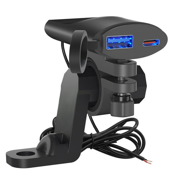 Charger Motorcycle Phone Charger Dual USB A/C  3.0 Motorcycle USB Charger Intelligent Power Outage Waterproof Motorcycle Accessories For Phone, Tablet, GPS With