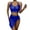 Blue, variant on Aayomet Bathing Suit Tops For Women Women Fashion Strap Wrap Pad High Waist Solid Color Bikini Set Swimsuit Thong Swimwear,Black XL
