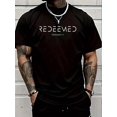 thumbnail image 5 of Men 100% Cotton Inspirational Letter Graphic T-Shirt, Casual Short Sleeve Crew Neck Tee, 5 of 6