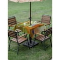 thumbnail image 4 of Outdoor Tablecloth with Umbrella Hole for Patio/Picnic/Party/Camping, Abstract Yellow Waterproof Table Cloth Square Cover Washable, Painting Buildings Geometric Modern Art (54"x 54"), 4 of 8