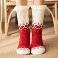 thumbnail image 4 of Femmes Non Slip Pantoufles Hiver Chaud Doux Douillet Molleton Doublé Maison Chaussettes Noël, 4 of 5