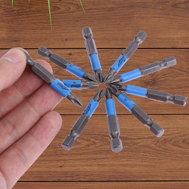Destornillador eléctrico antideslizante de 10 piezas Bits 1/4 Vástago hexagonal Ph2 50 mm Un solo lado