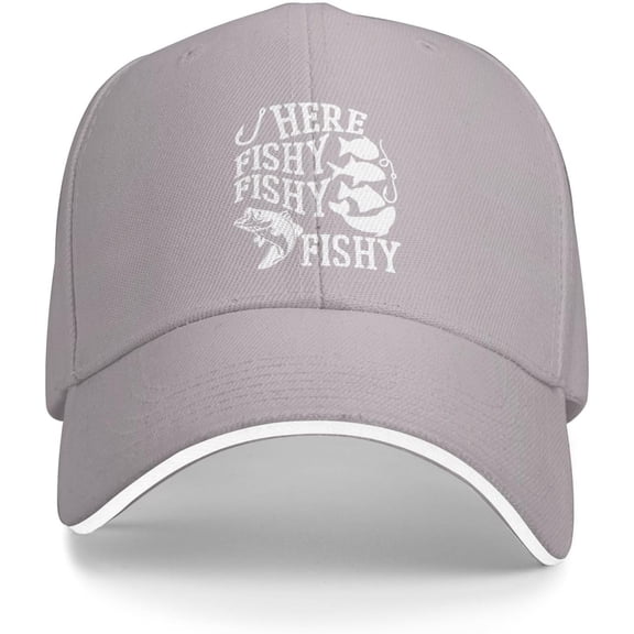 Funny Fishing Hat Here Fishy Fishy Fishy Cap Men Baseball Hats Trendy Hat