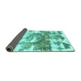 thumbnail image 2 of Ahgly Company Indoor Round Abstract Turquoise Blue Modern Area Rugs, 3' Round, 2 of 4