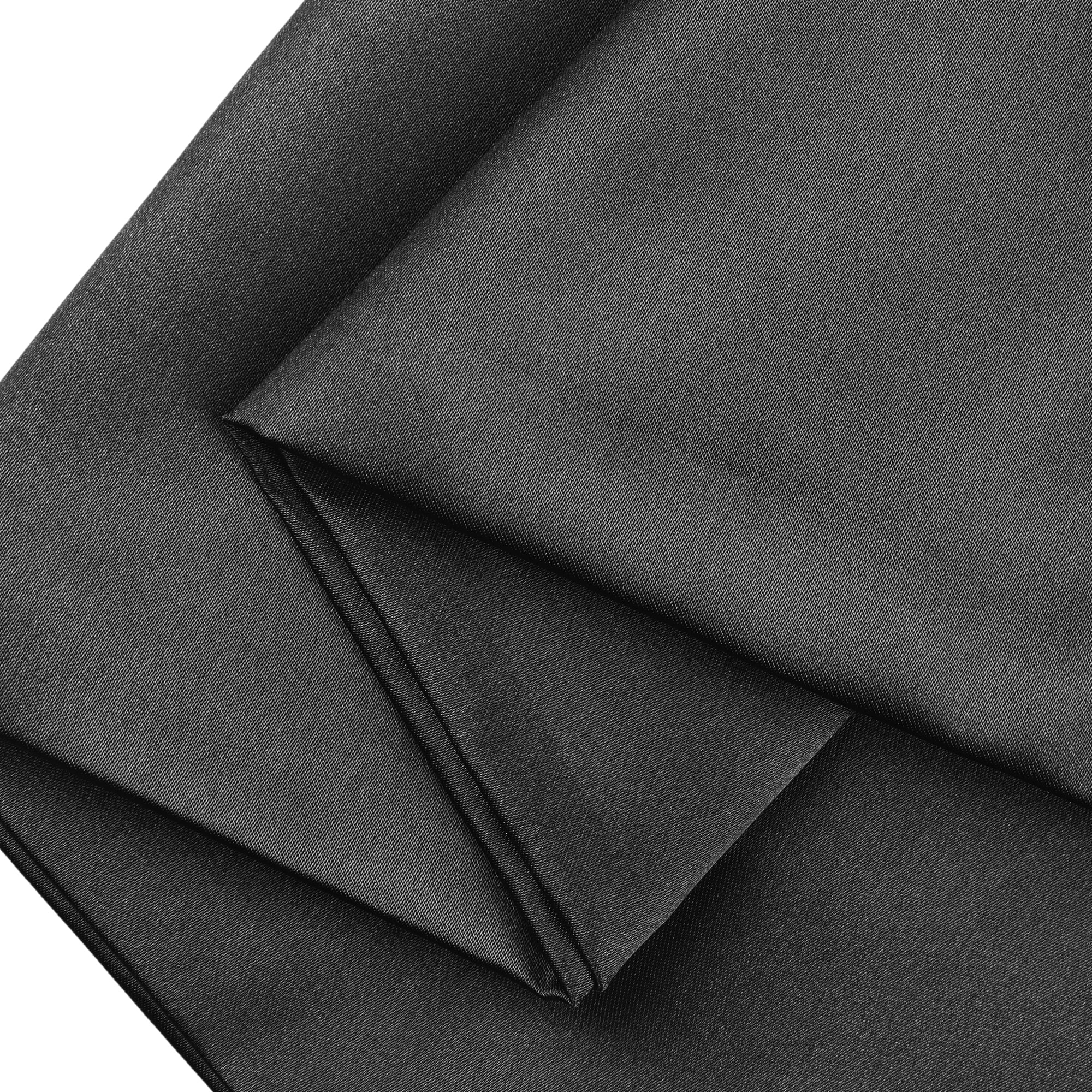 Unique Bargains Zipper Closure Satin Solid Pillowcase with Eye Mask Black Standard