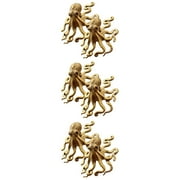 6 Pcs Octopus Antique Decor Vintage Tiny Retro Brass Figure Tea Lovers Gifts for Women Chinese Style