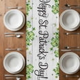 thumbnail image 6 of St. Patrick's Day Table Runner - 72 Inch Long, Kitchen Dining Table Runner Dresser Scarves, Green Shamrocks Truck Farmhouse Wood Farmhouse Decor for Coffee Tables Wedding Party Banquet, 6 of 8