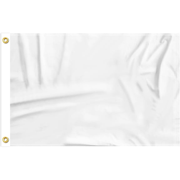 FLAGWIN Blank White Flag 12x18 Inch - Heavy Duty Polyester DIY Dorm Decor Canvas for Painting, Campus Events, Custom Art Projects with Brass Grommets