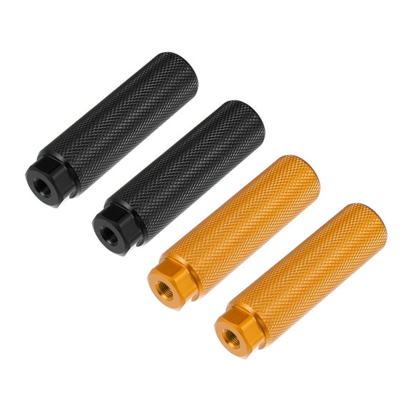 Motoforti 2 Pair 100x28mm Aluminum Alloy Axle Rear Foot Pegs Footrests for Bicycle Fit 3/8" Axles Gold Tone