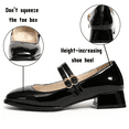 thumbnail image 4 of BERANMEY Double Buckle Mary Jane Shoes for Women PU Leather Chunky Low Block Heel Pumps Comfortable Closed Toe Dress Shoes for Wedding Office Work & Casual Outfits (Retro Vintage Style), 4 of 8