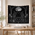 thumbnail image 5 of Black Cat on Ornate Altar Under Full Moon Mystical Gothic for Gothic Decor Fans Mystical Wall Art Halloween Gift Tapestry Wall Hanging for Bedroom, Living Room and Dorm, 5 of 7