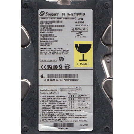 ST340810A, 5FB, WU, PN 9T7002-040, FW 5.32, Seagate 40GB IDE 3.5 Hard Drive