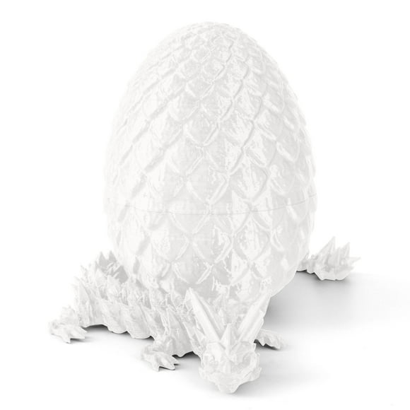NAOJIE 3d Printed Dragon,Dragon,Dragon Toys,Fidget Toys,3d Printed Toys,3d Printed Dragon Eggs with Dragon Inside,Executive Dragon Fidget Desk Toys for Gifts,Open with Surprise-White