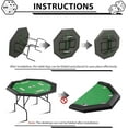 thumbnail image 4 of Table de Poker avec Pattes en Métal, Table de Poker Octogonale 8 Porte-Gobelets en Acier Inoxydable, Table de Jeu de Blackjack avec Barre Coussinée Résistante à l'Eau, 4 of 7