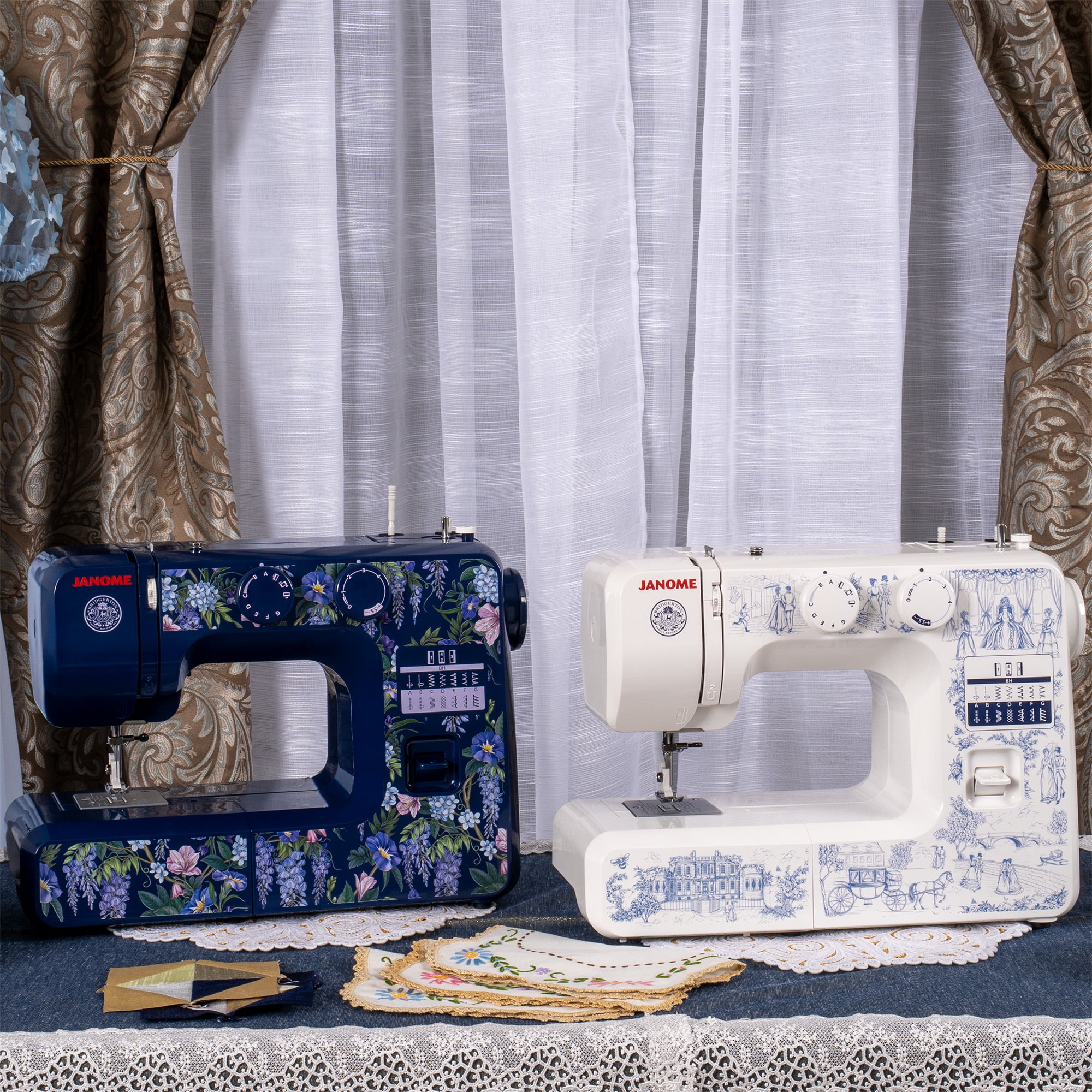 Janome Wisteria Promenade Easy-to-Use 15-Stitch Sewing Machine Officially Licensed Bridgerton Collection