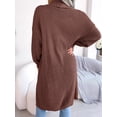thumbnail image 6 of Long Knitted Cardigan Sweater (S, Brown), 6 of 10