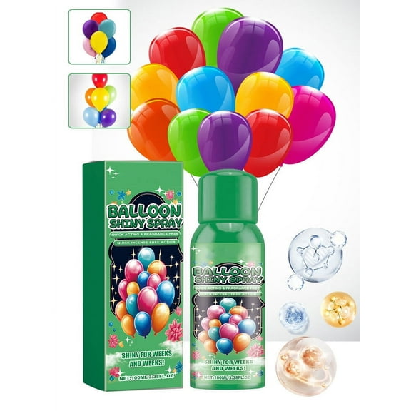 Balloons Gloss Spray, Long-lasting Balloon Shine Enhancer, 100ml Aerosol Spray for Balloons, Non-Oxidizing Instant Glossy Finish for Parties, Weddings, Events