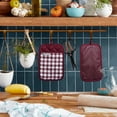thumbnail image 2 of KitchenAid Gingham Pot Holder 2-Pack Set, Beet, 7"x10", 2 of 7