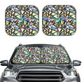 thumbnail image 2 of Balery 2 Piece Colored Glass Car Windshield Sun Shade|Foldable Front Windshield Shade for Car Front Window for Most Sedans SUV Truck-Large, 2 of 7