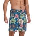 thumbnail image 2 of Sikiie Colorful Flowers Mens Pajama Shorts, Lightweight Lounge Pant with Pockets Soft Sleep Pj Shorts for MenXX-Large, 2 of 6